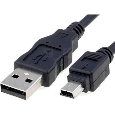 Cable USB 2.0 male USB B mini male 1.5m noir