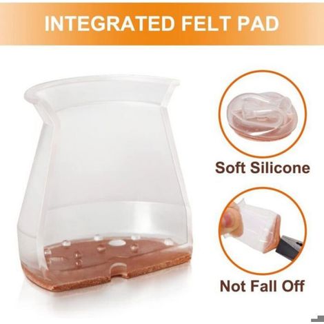 Lot de 24 protections de pieds de chaise en silicone pour parquet, carrelage, bois, feutre, antidérapants, anti-bruit (3,3 à 5 cm) (1/4)