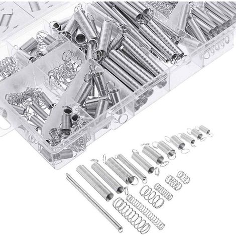 200 pièces Assortiment de ressorts Ressorts de traction Divers petits ressorts d'extension et de compression avec boîte de rangement
