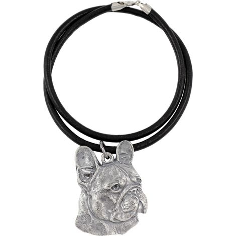 Französische Bulldogge I – Hundehalskette, versilberter Anhänger für Hundeliebhaber, einzigartiges Schmuckstück von Art-Dog (1/5)