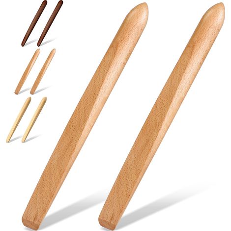 Set di 2 spatole in legno, lunghe 28 cm, per impastare il pane a lievitazione naturale, utensile per la panificazione, spatola in legno per impastare da cucina (legno di faggio)