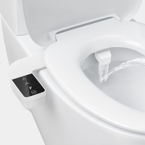 Bidet de siège de WC, bidet à eau froide non électrique, équipé de deux buses auto-nettoyantes télescopiques (nettoyage avant et arrière), bidet de siège de WC à pression d'eau réglable (1/5)