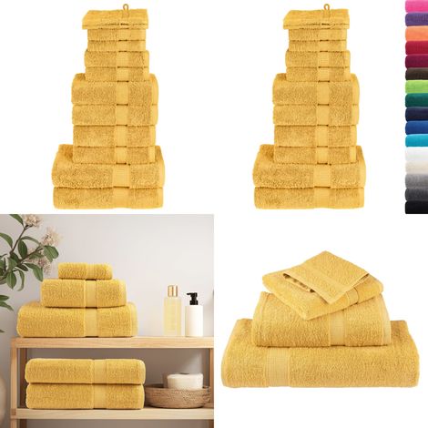12 tlg. Premium-Handtuch-Set SOLUND Golden 600 g/m² - Premium Handtuch - Baumwollhandtuch (1/5)