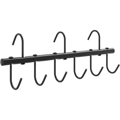 Trensenhalter mit 9 Drehhaken Schwarz Stahl vidaXL (1/5)