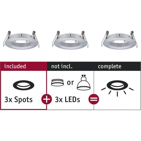 Paulmann 92484 EBL Choose Einbauring 3er Set 10 W Aluminium (gedreht)