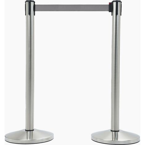 2 Colonnine Tendinastro di 3 m in Acciaio nastro Grigio