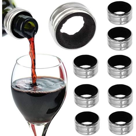 10 Stück Anti-Tropf-Ringe, Anti-Tropf-Ringe aus Edelstahl, Alkoholstopp-Ringe, auslaufsicherer Filz, langlebiger Edelstahl – Anti-Tropf-Ringe für Restaurants, Me (1/4)