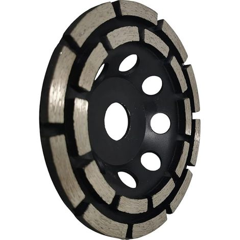 Disco de diamante para lijado y pulido, 125 mm x 22,23 mm, muela abrasiva de diamante de doble hilera, para lijar soleras, losas de hormigón, azulejos y adhesivo para azulejos. (1/5)
