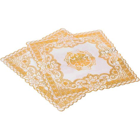 Set mit 2 goldenen Platzsets für die Hochzeitsdekoration