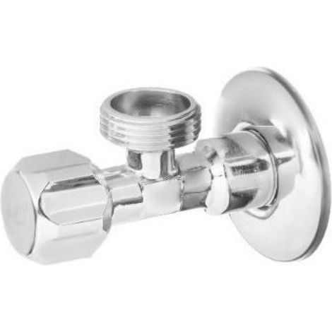 Robinet 1/2 x 3/8" BSP - Robinet Chromé Fileté pour Machine à Laver et Bassin - 1 Pièce (1/2)
