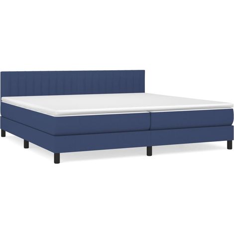 Maison Exclusive - Giroletto a Molle con Materasso Blu 200x200 cm in Tessuto (1/5)