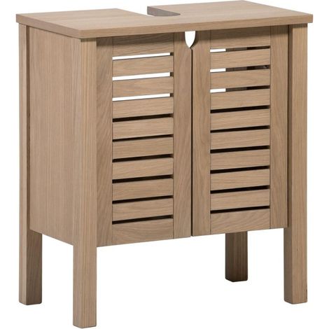 Mueble bajo lavabo L.60 x H.65 x P.33 cm chapa roble AZZURA (1/5)