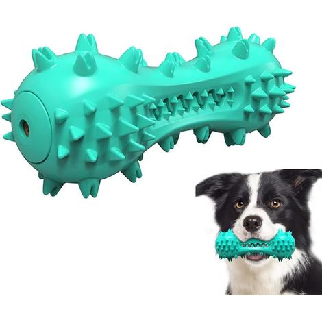 Jouet à Mâcher pour Chien, Brosse à Dents en Forme d'Os avec Distributeur de Friandises, Jouet Dentaire pour Chiots et Chiens Moyens, Nettoyage des Dents Bleu (1/5)