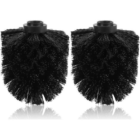Lot de 2 têtes de rechange pour brosse WC, outil de nettoyage, tête de rechange 8 x 9,5 cm, noire (1/5)
