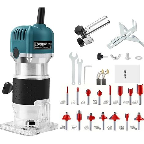 1000W 30000RPM Electric Wood Burr with 15 Milling Heads, 6 Speed, Quick Release Router, Lightweight, Dustproof, All Copper Motor (1/3)