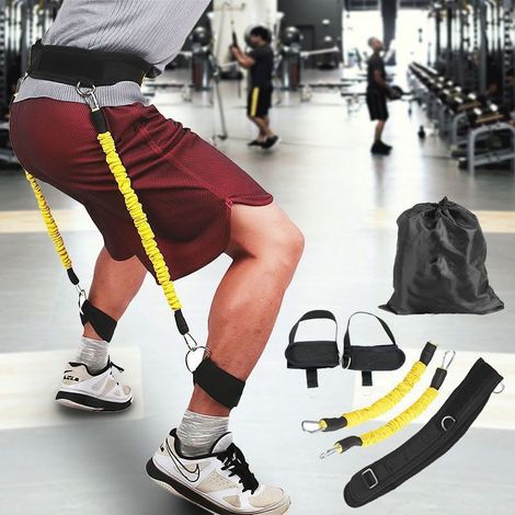 Las pesas de 9 kg (20 libras), las bandas de resistencia, los accesorios y los cinturones de entrenamiento para saltos son adecuados para baloncesto, atletismo, entrenamiento de piernas y ejercicio fí (1/2)