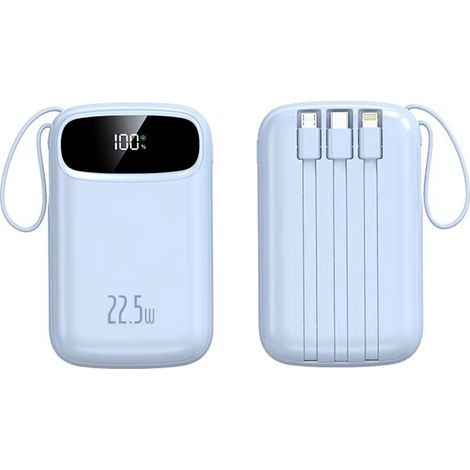 Batterie externe 20000mAh Charge Rapide 22.5W Power Bank avec Câble Intégré pour iPhone 16 15 Xiaomi 14, Chargeur Portable 100000mAh, Bloc d'Alimentation USB-C, Compatible Smartphones et Tablettes (1/3)