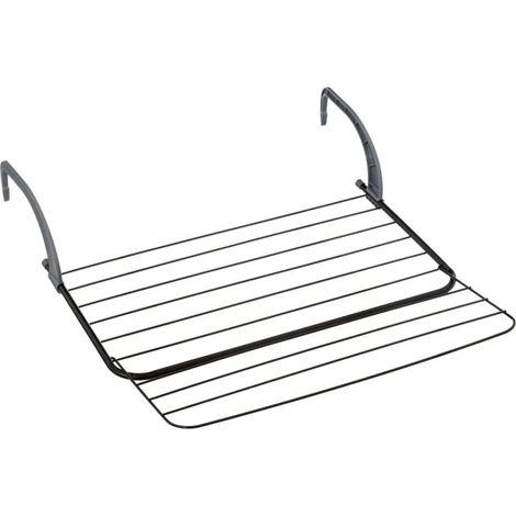 5Five Simply Smart – Séchoir à linge extensible 60cm en acier noir – Bras réglables à clipser – Capacité 7m pour balcon et fenêtres (1/5)