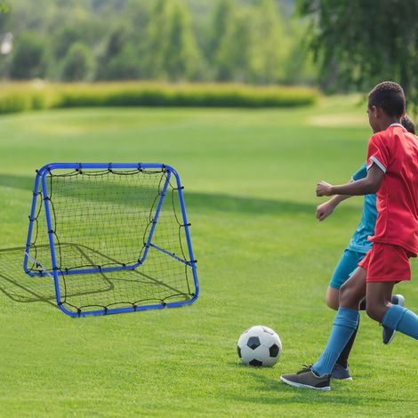 Rebondisseur football pliable en acier bleu, angle réglable à 5 positions, filet PE résistant aux intempéries, pour entraînement polyvalent et jeu - CHICFURN (1/5)
