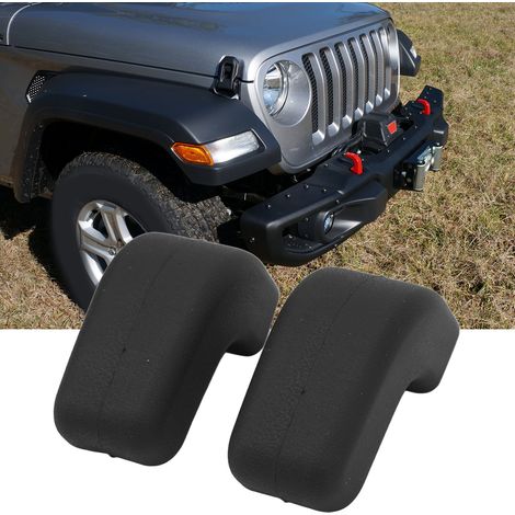 Ein Paar Stoßstangen-Abschlepphakenabdeckungen für Jeep Wrangler JK JL Gladiator TJ 2007-2023, Schwarz. (1/5)