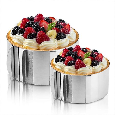 Cercle gâteau réglable acier inoxydable cuisson anneau Sturdy gâteau moule cercle gâteau mousse cuisson dessert gâteau (1/5)