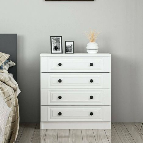 Cómoda Gardo, 7 cajones, Apertura y cierre deslizantes, 72x42x77h cm Blanco (1/4)