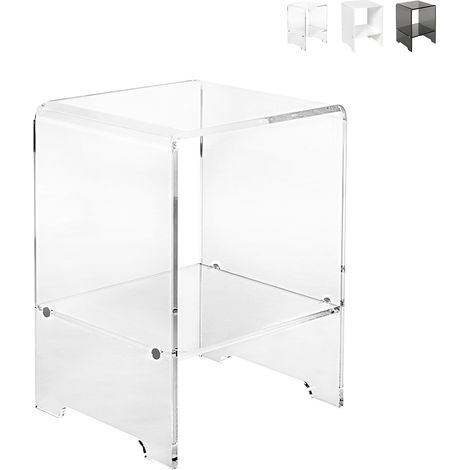 Table de chevet en plexiglas transparent Accanto - Transparent