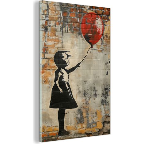 TABLEAU EN PLEXIGLAS Graffiti - Banksy - Fille - Street art Tableau Moderne 60x90 (1/5)