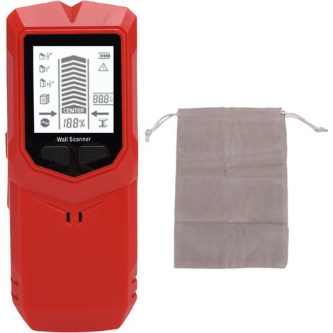 Détecteur de montants muraux 7 en 1 avec écran LCD, détecteur de montants en bois et métal, 3 réglages de profondeur ajustables pour solives, tuyaux et câbles électriques