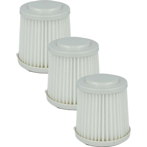 vhbw 3x Faltenfilter Ersatz für Black & Decker FVF100 für Staubsauger - Filter, Patronenfilter, schwarz weiß