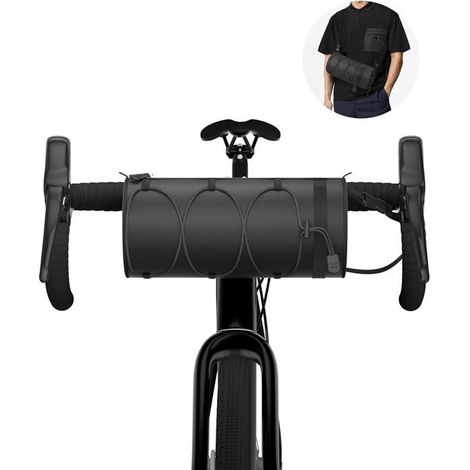 (Noir)Sac de Guidon de Vélo - ACCESSOIRES VELO - 2.5L - Étanche - Bandoulière Amovible - Nylon (1/5)