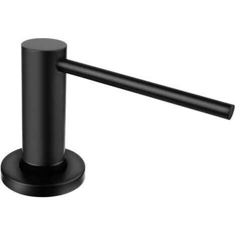 Distributeur Savon Encastrable pour Cuisine et Salle de Bain, avec Pompe en Acier Inoxydable, Bouteille de 500 ML, Remplissage du Haut, Noir (1/4)