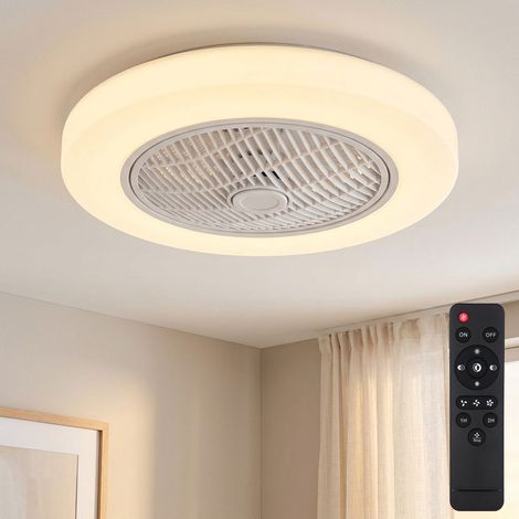 Ventilatore da soffitto con illuminazione e telecomando, plafoniera silenziosa con ventilatore, dimmerabile, timer luce notturna CCT, 40 watt LED 3000lm 2700-6500K, 58 cm, soggiorno (1/5)