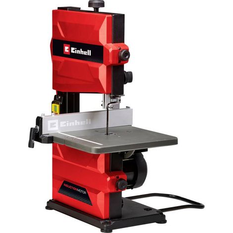 Einhell – Scie à ruban 300W – Profondeur de coupe 80 mm – Longueur lame 1405 mm – Vitesse 900 m/min – Table inclinable pour coupes d'onglet