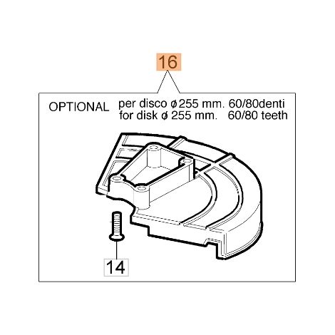 Protezione disco Di 255 mm ORIGINALE OLEOMAC decespugliatore 746 S 4174279R