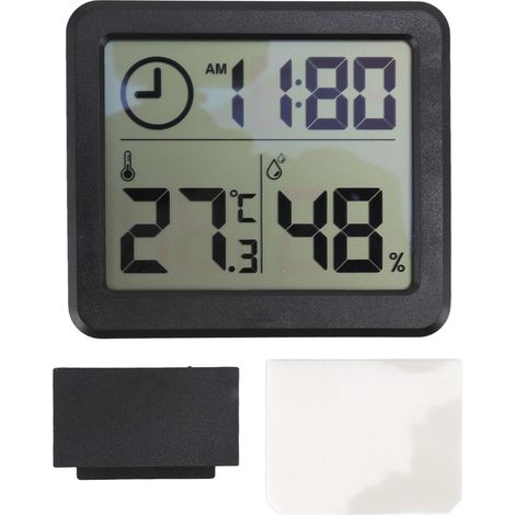 Thermomètre Hygromètre Numérique Haute Précision - Écran 3,2 Pouces - Capteur 4 Orifices - Testeur Température Humidité Noir (1/5)