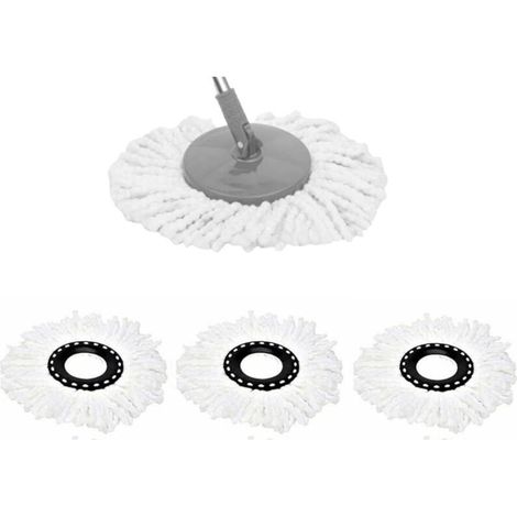 Packung mit 3 Premium-Ersatzmoppköpfen für 360° drehbare Magic Mop Mikrofaser-Nachfüllpackungen