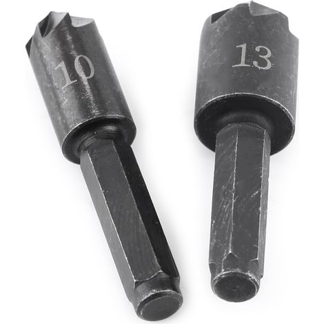 2pcs 7 Flute 82 Degrees 1/4" Hex Shank High Carbon Steel Countersink Cutter Bits
