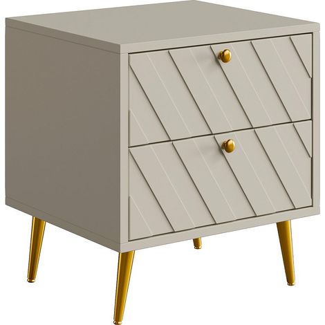 Comodino 2 cassetti Beige  - TEODA di PASCAL MORABITO