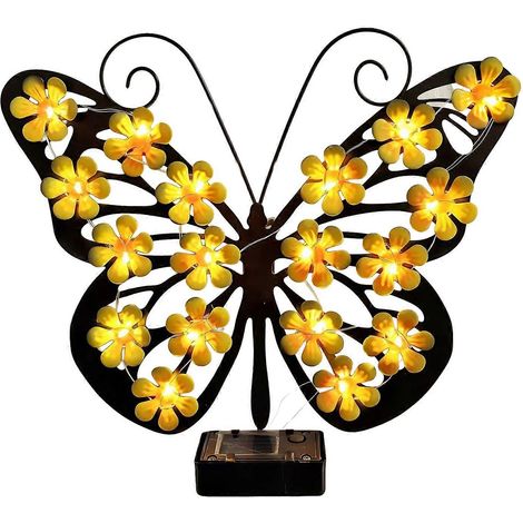 Lampe solaire Solaire Hibou Papillon Jardin Lampe - IP65 étanche Métal - pour Clture Patio & cour extérieur Wall Decor (1/5)