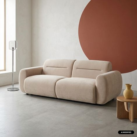 Canapé 3 places tissu - Vinty Tissu Beige (1/5)