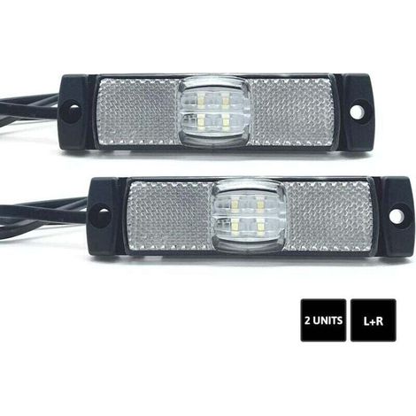 Feux de Gabarit Led 2 PCs Feu d’Encombrement Blanc 12V/24V = 0,04A/0,04A Feu Étanche Feux Led Voiture Exterieur pour Feux de Remorque Led, Camping Car Accessoires, Camion (1/5)