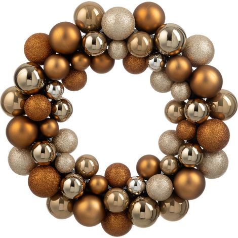 Couronne Boules de Noël "Night" 35cm Marron (1/3)
