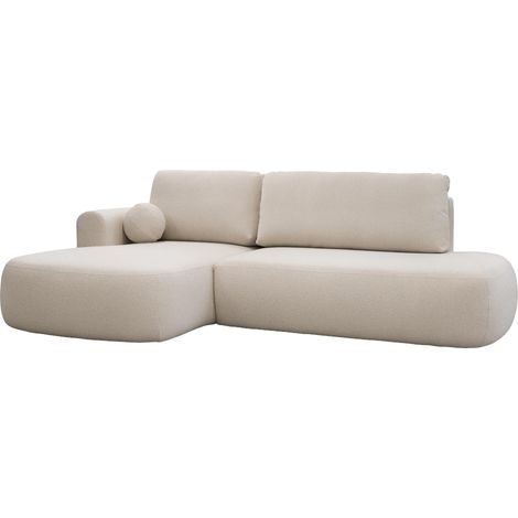 TYLAN - Canapé d’angle convertible avec coffre effet peau de mouton - Angle gauche (1/5)