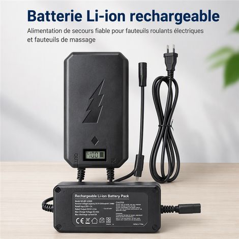 Batterie lithium portable pour fauteuil de massage, grande capacité, rechargeable, alimentation longue durée, batterie de rechange compacte (1/5)