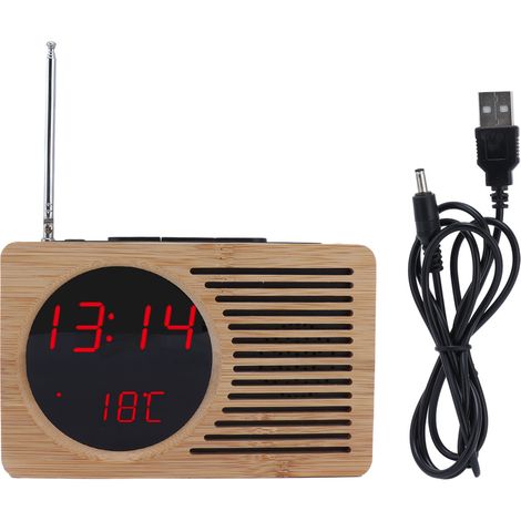 5V LED-Uhr, rot, multifunktional, FM-Radio, elektronischer Wecker für Zuhause, Studentenwohnheim, Büro (1/5)
