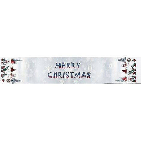 Chemin de table de Noël, nappe en coton et lin, set de table pour les fêtes de Noël, anniversaires, repas et décoration intérieure (1/2)