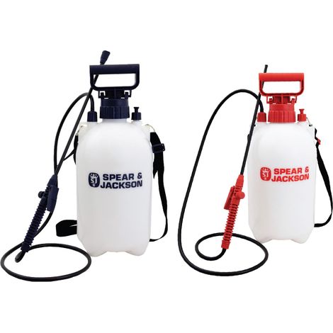 Lot de 2 Pulvérisateurs à Pression 5 L à Pompe Manuelle, pour Désherbant et Engrais, Buse Réglable avec Bandoulières (1/5)