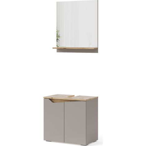 Ensemble de meubles de salle de bain Marelle, Grège, 2 pièces, Vicco