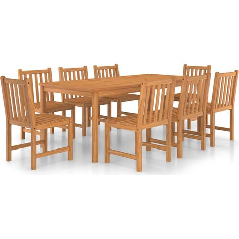Maison Exclusive - 9-teiliges Garten-Ess-Set 200 x 100 cm Massivh